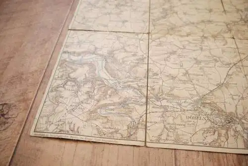 Leinenlandkarte Karte Armeekorps 1889 Herbstübungen alte Landkarte