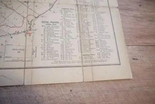 Leinenlandkarte Karte  der Dresdner Heide 1890 alte Landkarte