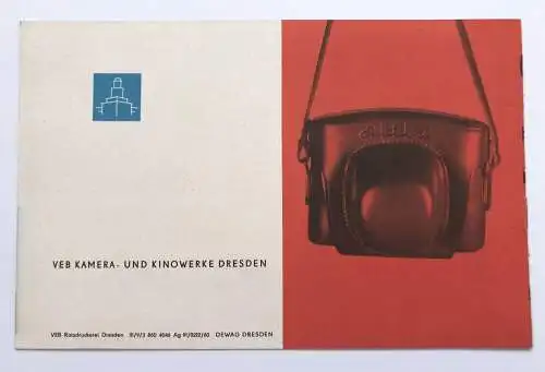 Altix n nb Prospekt DDR 1960 VEB Kamera und Kinowerke Dresden