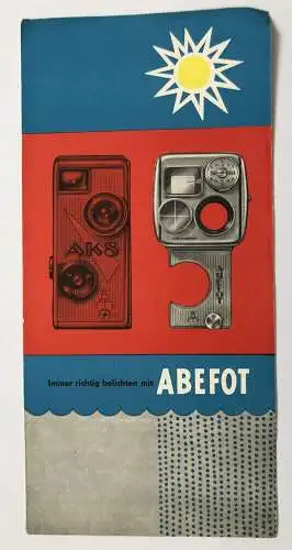 Immer richtig belichten mit ABEFOT DDR 1961 Kamera Fotoapparat Prospekt
