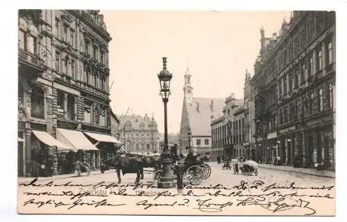 Ak Zwickau in Sachsen Hauptmarkt Kutschen 1903