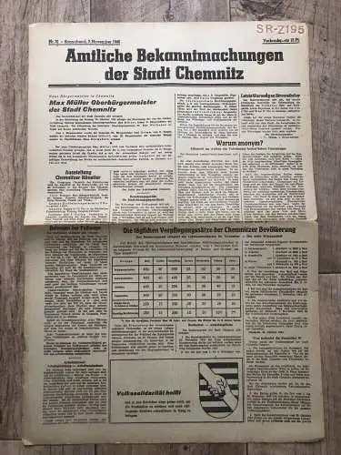 Zeitung Blatt November 1945 Chemnitz neuer Oberbürgermeister