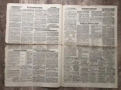 Zeitung Blatt 1945 Chemnitz Mahnruf an alle Wohnungsinhaber