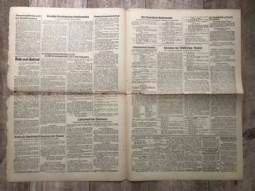 Zeitung Blatt 1945 Chemnitz Textilindustrie Volkssolidarität Alliierte