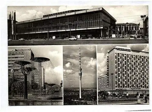 Ak Dresden Kulturpalast Wasserspiele Prager Straße Fernsehturm DDR 1974
