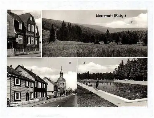 Ansichtskarte Neustadt Rennsteig KR Ilmenau FDGB Erholungsheim Am Kammweg Ochsen