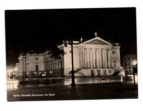 Ak Berlin Duetsche Staatsoper bei Nacht DDR 1963