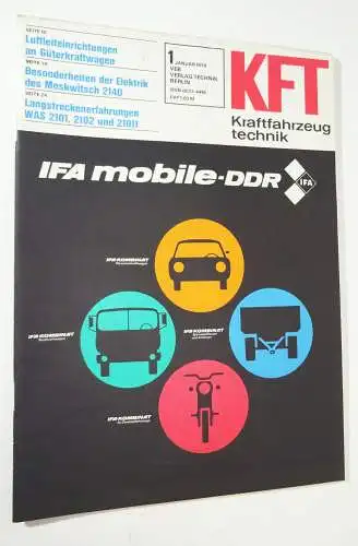 KFT Kraftfahrzeugtechnik Zeitschrift 1 Januar 1979 Ifa Mobile DDR WAS Moskwitsch
