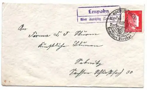 Brief mit Stempel Leupahn über Rochlitz 1942 Landpoststempel