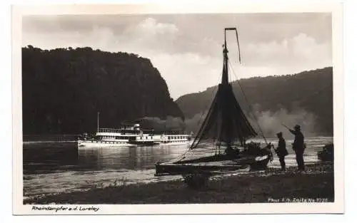 Ak Rheindampfer an der Loreley 1930 er Fotograf Zeitz No 1035