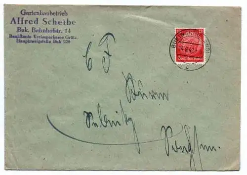 Alter Brief Alfred Scheibe Gartenbaubetrieb Buk Wartheland Stempel 1942  Grätz