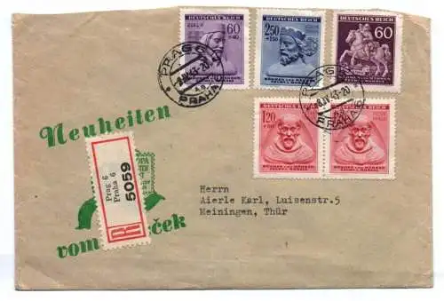 R Brief Prag 1943 Böhmen und Mähren 2 Stück Prerau Prerov