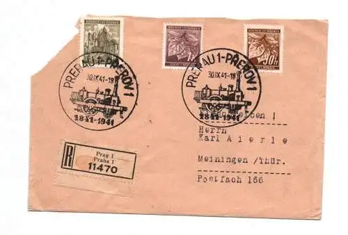 R Brief Prag 1943 Böhmen und Mähren 2 Stück Prerau Prerov