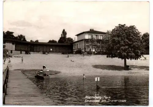Ak Rheinsberg Mark Strandbad am Grienericksee 1968