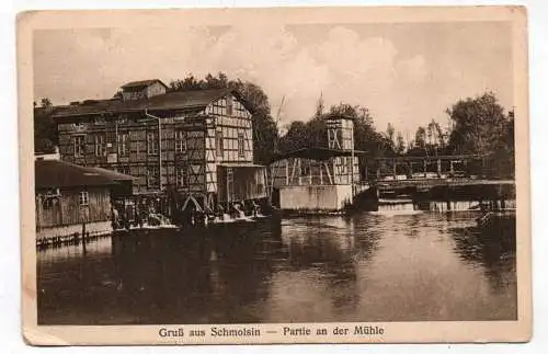 Ak Gruß aus Schmolsin Partie an der Mühle 1921 Smołdzino Pommern