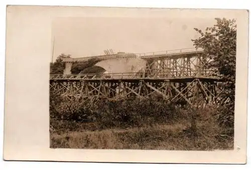 Foto Ak Brücke Guignicourt Menneville Aisne 1 Wk france