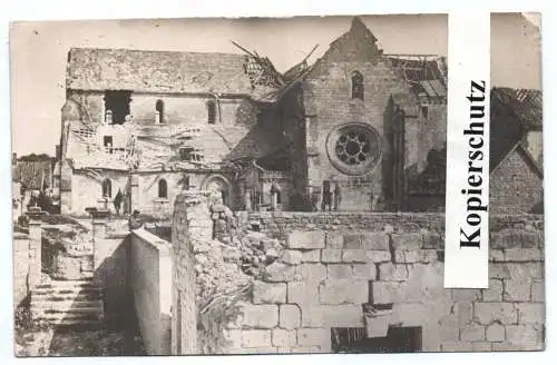 Foto Ak Amifontaine  zerstörte Kirche 1 Wk france