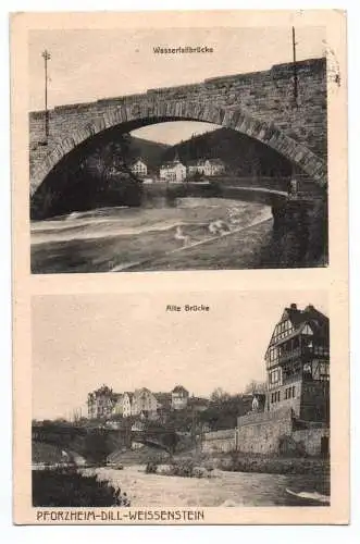 Litho Ak Pforzheim Doll Weissenstein Alte Brücke Wasserfallbrücke 1929