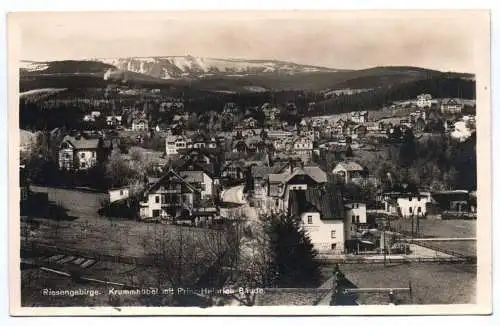 Echtfoto Ak Riesengebirge Krummhübel mit Prinz Heinrich Baude 1928