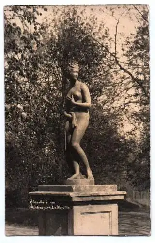 Foto Ak 1 Wk Standbild Statur Schlosspark La Neuville