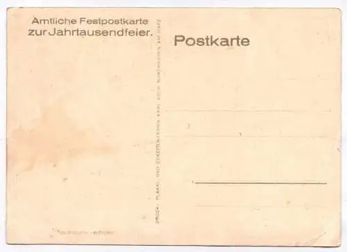 Künstler Ak Nordhausen Harz 1937 SF signiert Festpostkarte Jahrtauendfeier