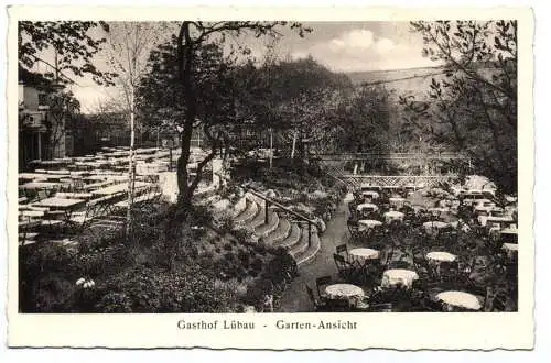 Ak Gasthof Lübau Garten Ansicht 1930 er Postkarte Rabenau