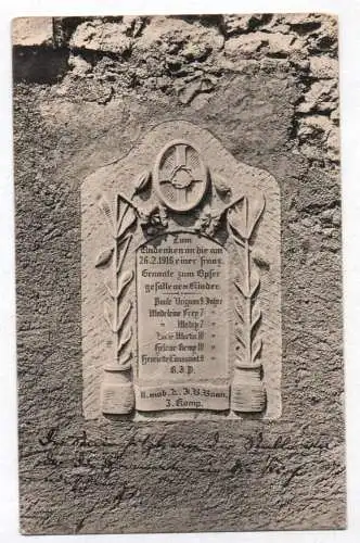 Ak Colroy Friedhof Denkmal Granaten Opfer Kinder 1916 France