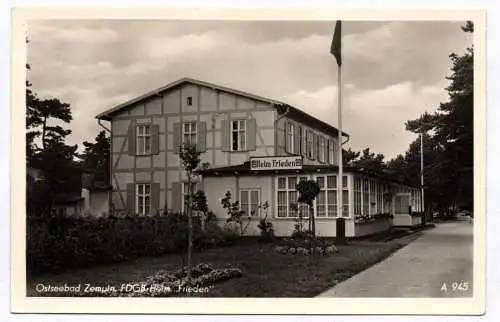 Ak Ostseebad Zempin FDGB Heim Frieden 1956