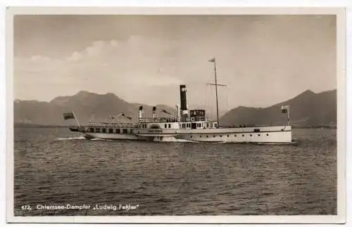 Foto Ak Chiemsee Dampfer Ludwig Fetzler Raddampfer