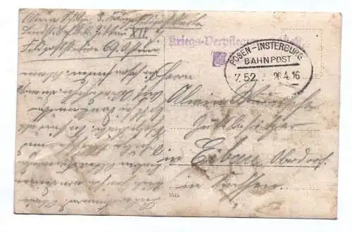 Foto Ak Volkstypen Bahnpost Posen Insterburg 1916