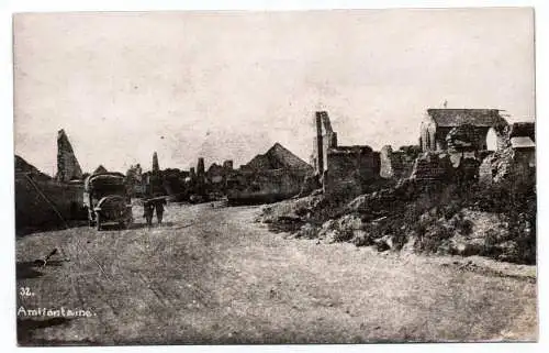 Foto Ak 1 Wk zerstörtes Amifontaine Frankreich Aisne france