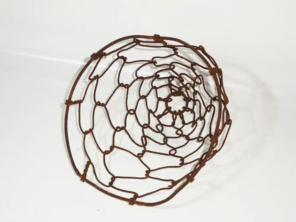 Alter Drahtkorb Pflanzgefäß Blumenampel Hängepflanze Vintage Loft Gartendeko 1