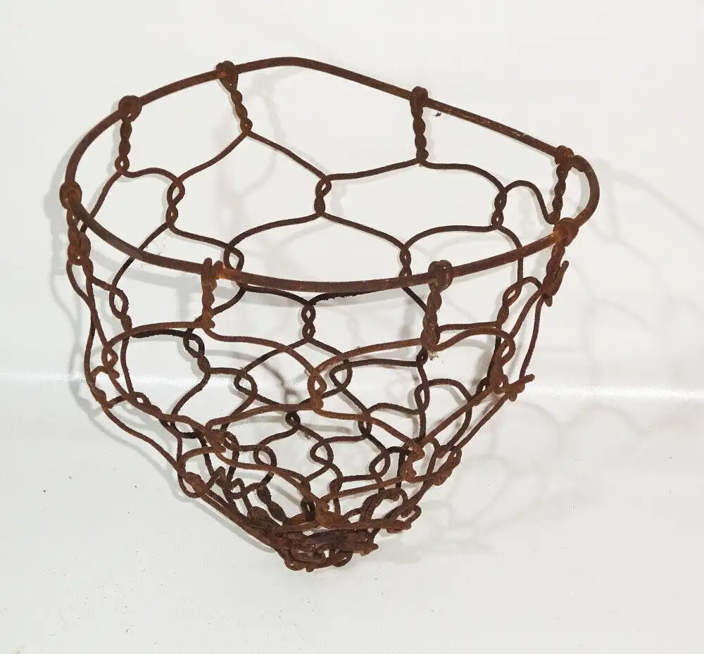 Alter Drahtkorb Pflanzgefäß Blumenampel Hängepflanze Vintage Loft Gartendeko 2