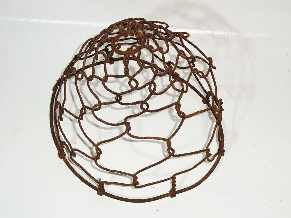 Alter Drahtkorb Pflanzgefäß Blumenampel Hängepflanze Vintage Loft Gartendeko 3