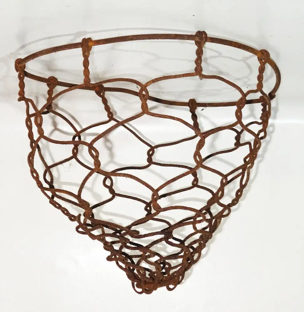Alter Drahtkorb Pflanzgefäß Blumenampel Hängepflanze Vintage Loft Gartendeko 4
