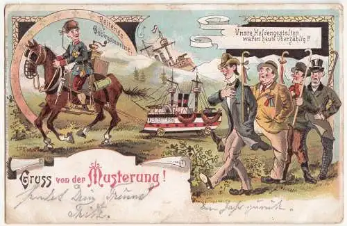 Litho Ak S`Gewitter kommt ! 1899 Menschen auf der Flucht vor dem Gewitter! (A554