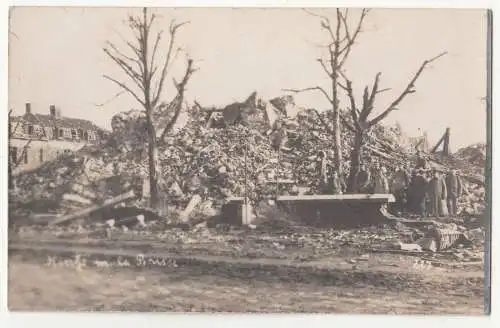 Foto Ak zerstörte Kirche in La Bassee 1917 IWW France ! (F151