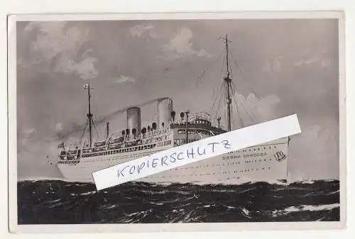 Ak Dampfer Sierra Crdoba 1937 Deutsche Schiffspost Stempel ! (A1054