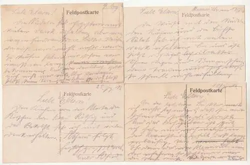 4 x Künstler Ak Blumenschein u. a. Soldaten 1 Wk IWW  (A 124