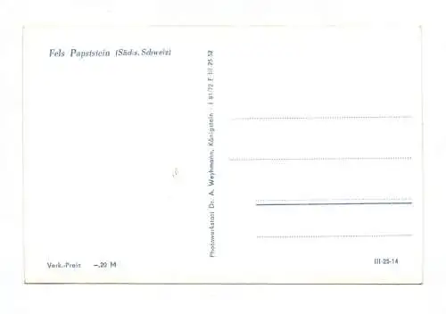 Ak Fels Papstein Sächsische Schweiz