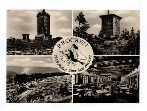 Ak Brocken 1142 Meter über dem Meere Gasthaus 1958