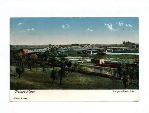 Ak Steinau an der Oder Die neue Oderbrücke 1915 Feldpost Ścinawa Polen