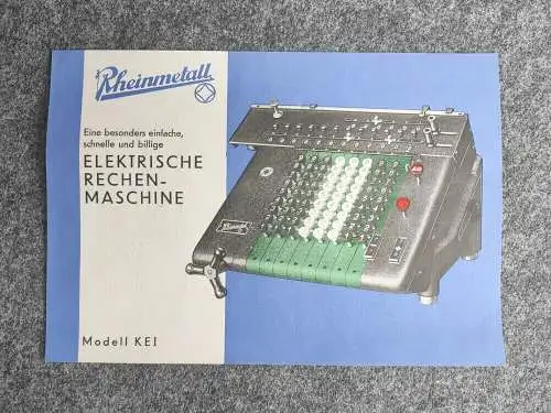 Rheinmetall Werbeblatt Elektrische Rechenmaschine Modell KEI Sömmerda Erfurt