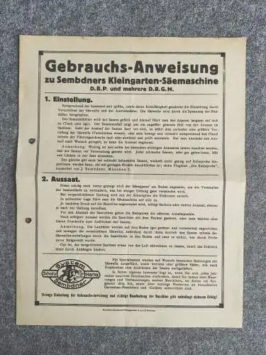 Alte Prospekte 1920 Gebrauchsanweisung Postkarte Drucksache Landwirtschaft