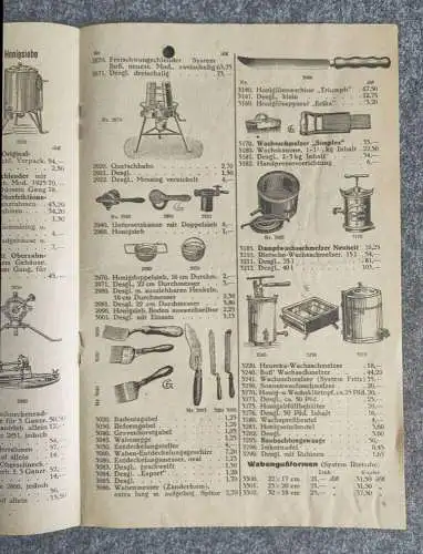 Nachtrags Preisliste Imker Bienen 1932 Oßmannstedt