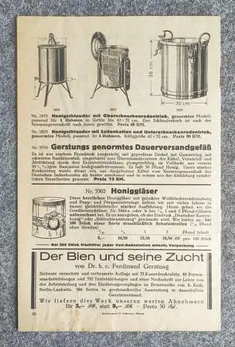 Nachtrags Preisliste Imker Bienen 1932 Oßmannstedt