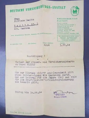 Garantieheft Vertragswerkstätten Verzeichnis Moped SR2E Simson 
