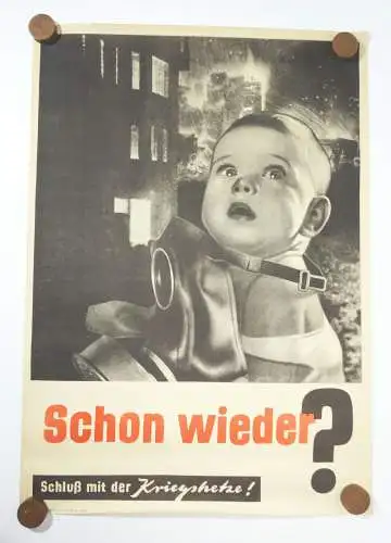 Plakat SMAD Schon wieder ? Schluß mit der Kriegshetze ? wohl Heartfield um 1945