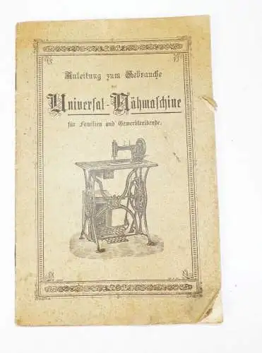 Anleitung Universal Nähmaschine 1895