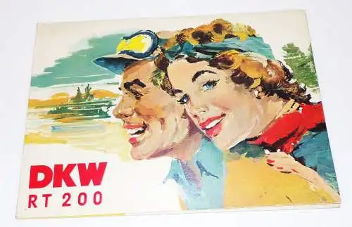 Altes Prospekt DKW RT200 Motorrad Autounion 